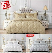Jacquard Glitter Duvet Quilt Covers Luxury Bedding Set Single Double King Sizes