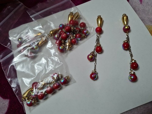 Maroon bead pearl tassel - maroon,