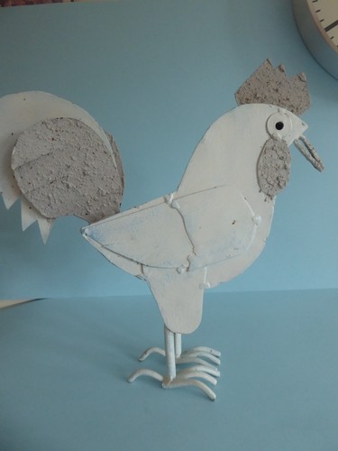Metal cockerel ornament - metal,