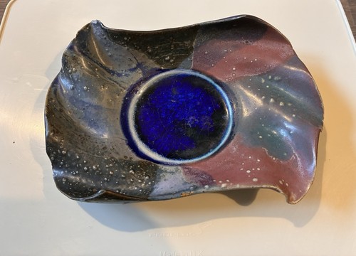 Studio art pottery bowl melted - studio,