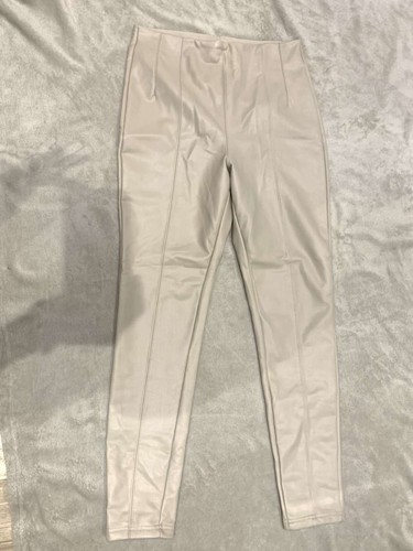 Zara cream leather trousers - , or