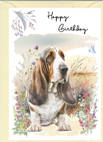 Basset hound dog - (4"x, 6")