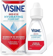 VISINE HYDRATING COMFORT LUBRICANT DRY, RED EYE DROPS 15ml 1/2 oz  Exp. 10/27