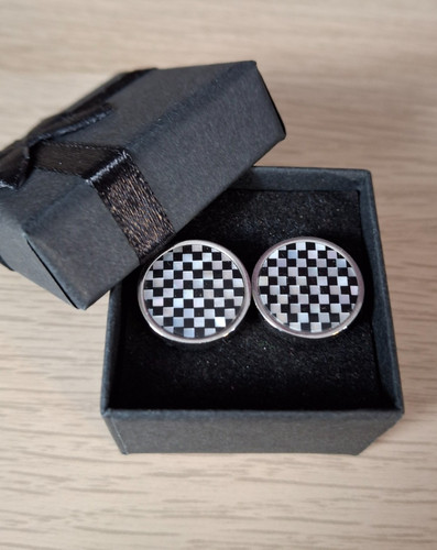 Mens cufflinks checker mono - cufflinks,
