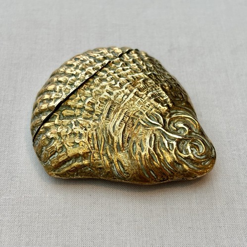 Antique brass oyster shell - antique,