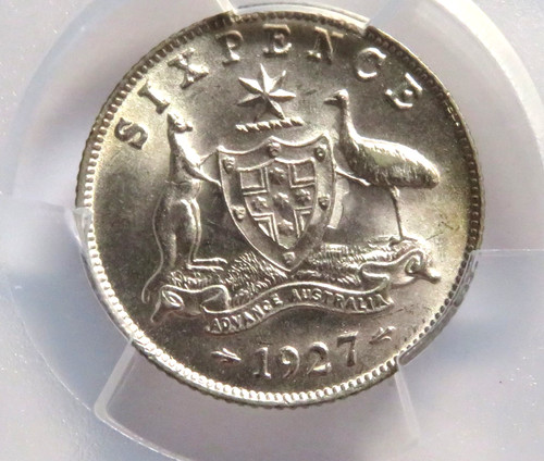 Australia 1927 sixpence - australia.,