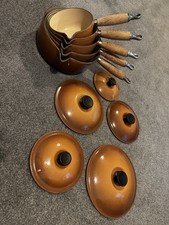 VGC le Creuset Cast Iron Sauce Pan Set - 14 16 18 20 22 - Vintage Retro