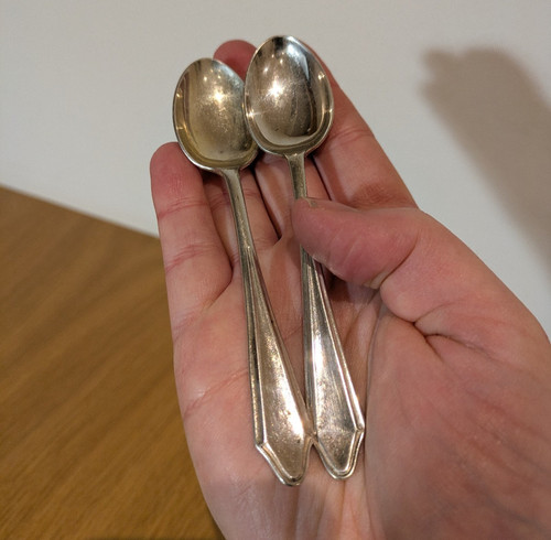 Pair vintage silver plate - silver,