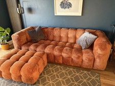 Burnt Orange 3 Seater Sofa and Footstool  (Lenor From Barker & Stonehouse)