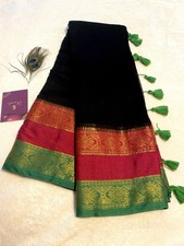 Elegant Black Mulmul Cotton