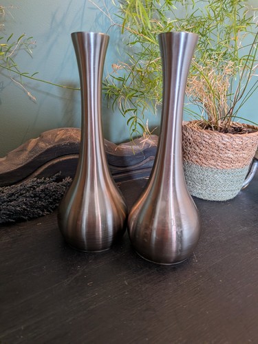Pair vintage pewter finish - of,