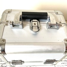 MAKE UP STORAGE BOX Silver Metal Cosmetic Vanity Case Beauty Nail Jewelry Carry