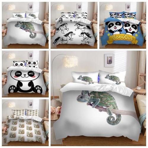 Cartoon panda bedding set kids - set,