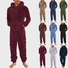 Mens Teddy Bear 1Onesie Fleece Fluffy All In One Jumpsuit Loungewear Pyjamas