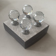 Glass Crystal Style  Drawer Knobs 4 Pack 3cm