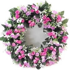 42cm Rose Wreath & Gyp, Mini