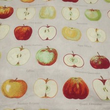 Vintage Swedish cotton Boras Ann-Cathrine Paradis fabric Apple Curtaine W 57"