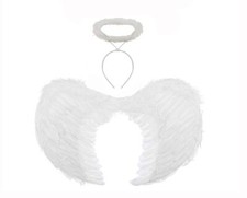 White Angel Fairy Wings and Halo Halloween Christmas Fancy Dress Costume