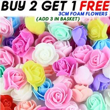 500PCS Foam Roses 3cm Artificial Foam Flower Heads DIY Rose Bear Decor Gift UK