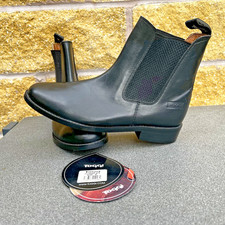 TOGGI OTTOWA LEATHER Size UK 6 Brand New SHORT BOOT PULL ON ELASTIC SIDES BLACK