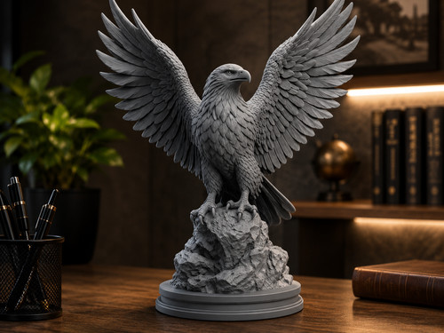 Majestic eagle statue - statue, on