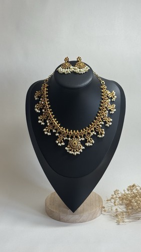 Gold plated indian necklace - plated,