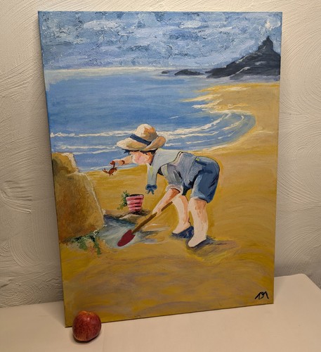 Vintage large oil - large, canvas