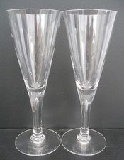 2x Dartington Crystal Sharon Goblet Wine Glasses 224mm Height - Signed Bases