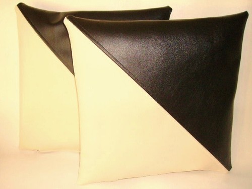 Black cream diagonal faux - black,