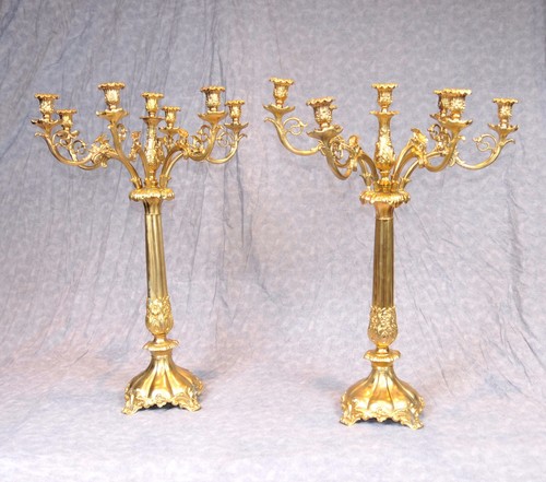 Pair candelabras gilt - pair,