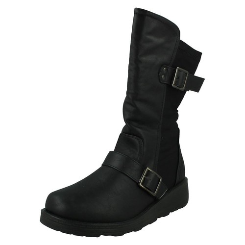 Ladies spot zip wedge - on, up