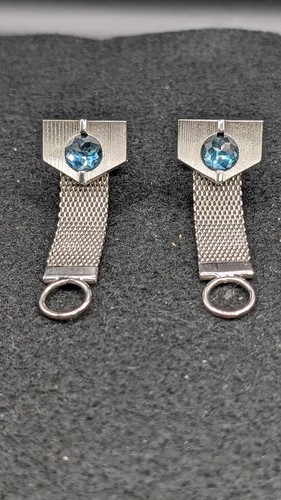 Vintage cufflinks blue rivoli - vintage,