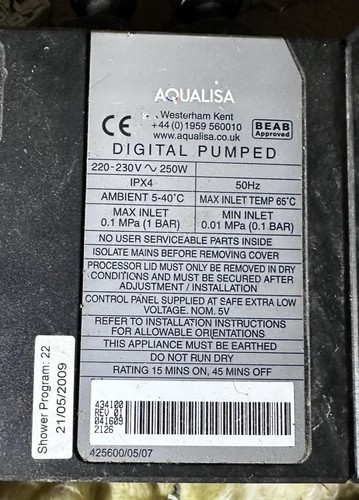 Aqualisa shower digital pumped - aqualisa,