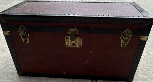 Vintage steamer trunk - steamer, hard