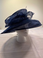 M&S Elegant Organza Wide Brim PACKABLE HAT  M/L  Wedding Formal Occasion BNWT