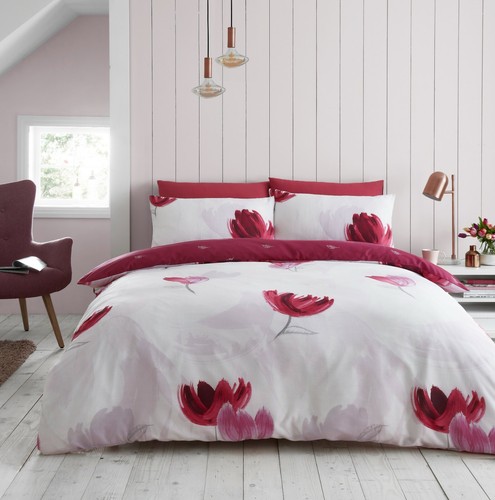 Luxury reversible floral duvet - floral,