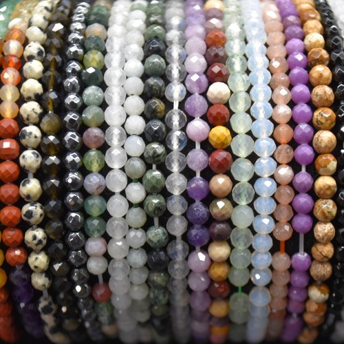 4mm faceted round beads - faceted,