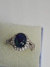 Genuine Australian Boulder Opal Ring In 925 Sterling Silver Engagement Ring Opal