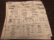 1958 Sun Electric Car Specs Sheet Chart Chevy Ford Plymouth Studebaker Edsel  