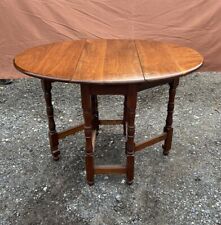 Oval Vintage/ Antique Solid Oak Drop Leaf Gate Legged Table