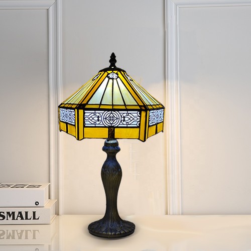 Tiffany yellow hexagon table - hexagon,