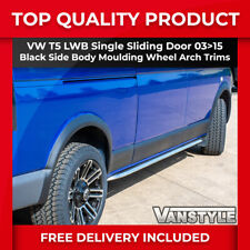 FOR VW T5 CARAVELLE 03>15 BLACK WHEEL ARCH & SIDE BODY MOULDINGS LWB SINGLE DOOR