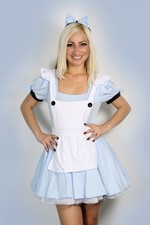 Sexy Halloween Womens Alice in Wonderland Fancy Dress Costume outfit S M L 8-18