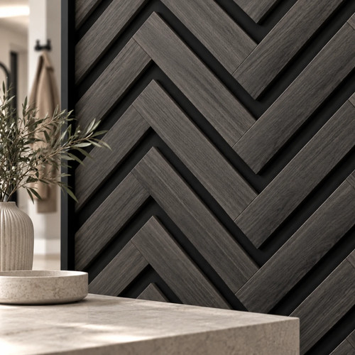 Black oak herringbone acoustic - black,