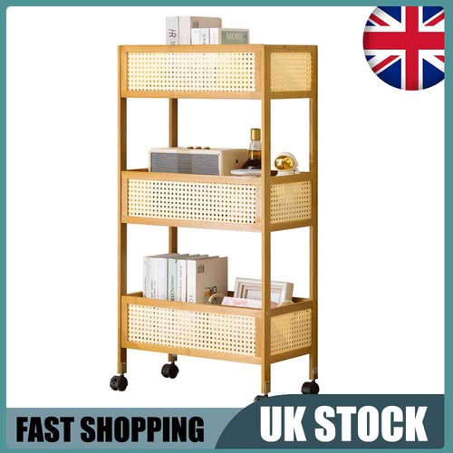 Tier bamboo storage trolley - bamboo,