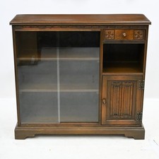 Old Charm Small Bookcase Drawer Cupboard Tudor Brown Model 1433 FREE UK Delivery