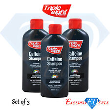 3 x Triple Eight Caffeine Shampoo Keratin Protein Hair Growth - 250ml Bottle