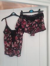 Rosie Autograph M&S Pure Silk Purple Floral Camisole French Knickers Bnwt 10