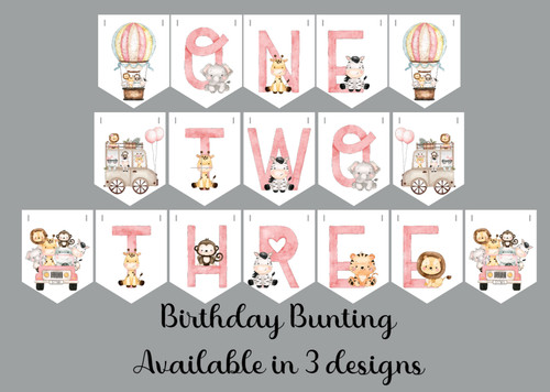 Safari animals birthday pink - safari,