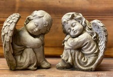 Stone garden pair sleeping - stone,